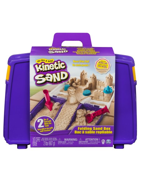Kinetic Sand Valigetta Sempre con Te Sabbia cinetica 900gr Sabbia magica Sabbia colorata marrone 5 formine e 2 accessori