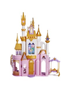 Disney Princess - Il Castello dei Sogni, casa delle bambole con mobili e accessori, fuochi d'artificio con luci e musica,