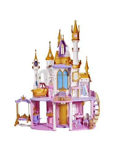 Disney Princess - Il Castello dei Sogni, casa delle bambole con mobili e accessori, fuochi d'artificio con luci e musica,