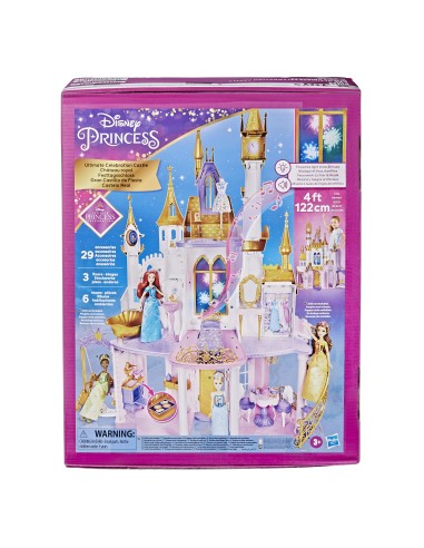 Disney Princess - Il Castello dei Sogni, casa delle bambole con mobili e accessori, fuochi d'artificio con luci e musica,