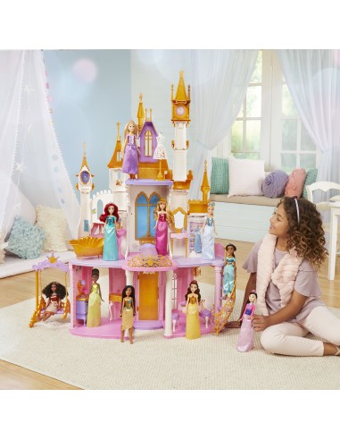 Disney Princess - Il Castello dei Sogni, casa delle bambole con mobili e accessori, fuochi d'artificio con luci e musica,