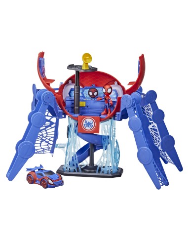 Marvel Spidey e i Suoi Fantastici Amici - Webquarters, playset con luci e suoni, include un personaggio e un veicolo, per