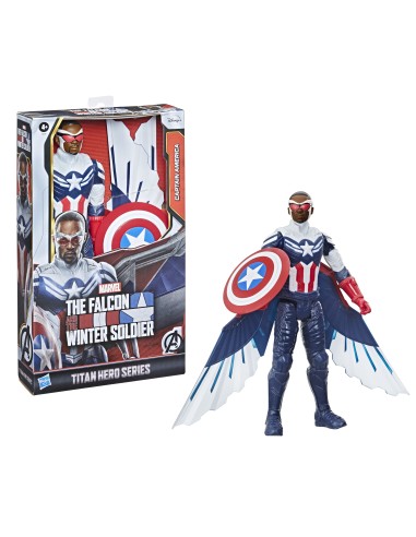 Marvel Avengers Avengers - Captain America Falcon Edition (Actionf Figure Titan Hero da 30 cm, include ali, per bambini dai 4