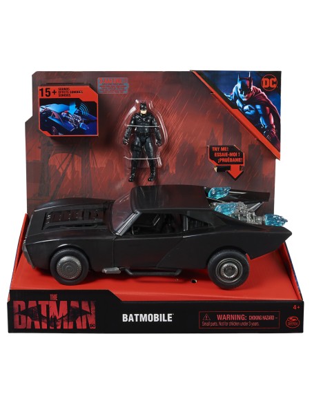 DC Comics BATMAN MOVIE Batmobile per Personaggi in scala 10 cm con led
