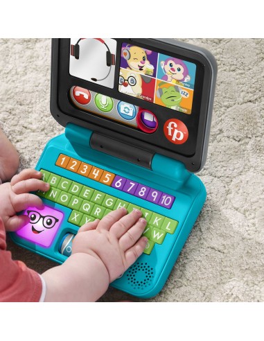 Fisher-Price Laugh & Learn Ridi e Impara Il Mio Primo Laptop, Edizione italiana, Giocattolo Elettronico con Contenuti Educativi