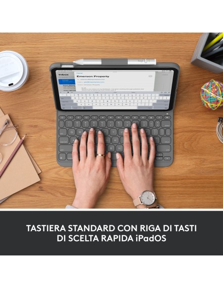 Logitech Slim Folio Grigio Bluetooth QWERTY Italiano