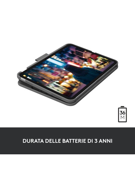 Logitech Slim Folio Grigio Bluetooth QWERTY Italiano