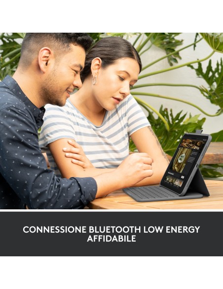 Logitech Slim Folio Grigio Bluetooth QWERTY Italiano