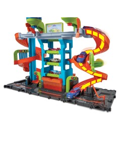 Hot Wheels City Mega Torre Autolavaggio, include 1 macchinina Color Shifters e pratici serbatoi per acqua, si collega ad altri 2