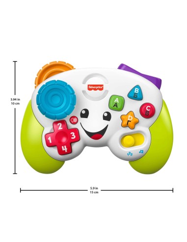Fisher-Price Laugh & Learn Controller Gioca & Impara Ridi & Impara - Edizione multilingue, Joystick Giocattolo Musicale per