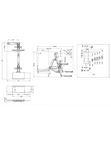 Multibrackets 4368 base e supporto per PC workstation All-in-One 11,5 kg Bianco 38,1 cm (15") 68,6 cm (27")