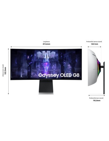 Samsung Odyssey Neo G8 Monitor Gaming OLED G8 da 34'' WQHD Curvo