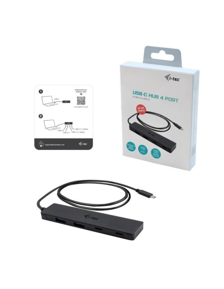 i-tec Metal USB-C HUB 2x USB 3.0 + 2x USB-C, with 85cm USB-C cable