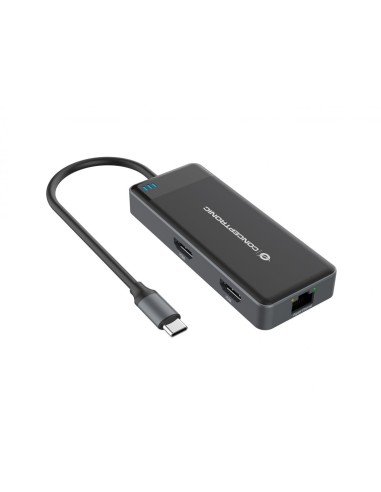 Conceptronic DONN14G replicatore di porte e docking station per notebook Cablato USB 3.2 Gen 1 (3.1 Gen 1) Type-C Grigio