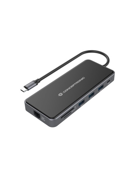 Conceptronic DONN15G replicatore di porte e docking station per notebook Cablato USB 3.2 Gen 1 (3.1 Gen 1) Type-C Grigio
