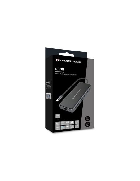 Conceptronic DONN15G replicatore di porte e docking station per notebook Cablato USB 3.2 Gen 1 (3.1 Gen 1) Type-C Grigio