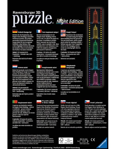 Ravensburger 125661 puzzle Puzzle 3D 216 pz Edifici
