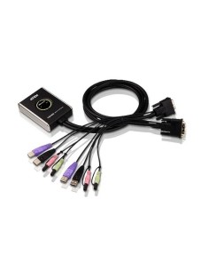 ATEN Switch KVM cavo USB DVI audio a 2 porte con selettore porta remota