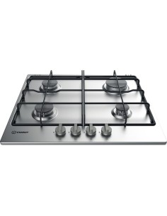 Indesit THP 642 IX I Nero, Acciaio inossidabile Da incasso 58 cm Gas 4 Fornello(i)