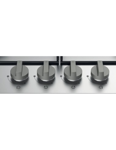 Indesit THP 642 IX I Nero, Acciaio inossidabile Da incasso 58 cm Gas 4 Fornello(i)