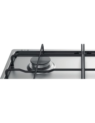 Indesit THP 642 IX I Nero, Acciaio inossidabile Da incasso 58 cm Gas 4 Fornello(i)