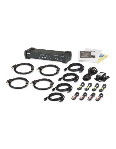 ATEN Switch 4K DisplayPort KVMP™ USB 3.0 a 4 porte (cavi inclusi)