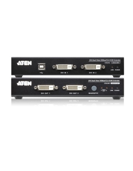 ATEN Extender KVM USB DVI Dual View HDBaseT™ 2.0 (1920 x 1200 a 100 m)
