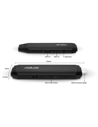 ASUS TS10 1,44 GHz Intel Atom® Windows 10 Home HDMI Nero