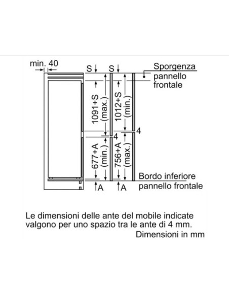 Bosch Serie 4 KIV86VSF0S frigorifero con congelatore Da incasso 268 L F Bianco