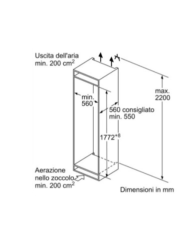 Bosch Serie 4 KIV86VSF0S frigorifero con congelatore Da incasso 268 L F Bianco