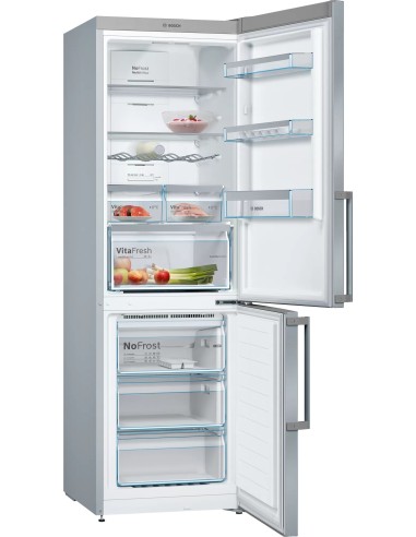 Bosch Serie 4 KGN367IDQ frigorifero con congelatore Libera installazione 326 L D Acciaio inossidabile