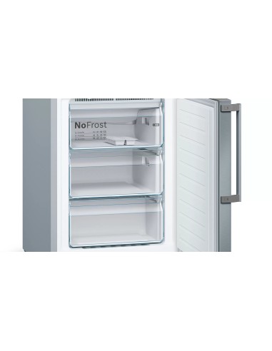Bosch Serie 4 KGN367IDQ frigorifero con congelatore Libera installazione 326 L D Acciaio inossidabile
