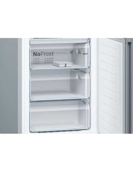 Bosch Serie 4 KGN39VLEB frigorifero con congelatore Libera installazione 368 L E Acciaio inossidabile