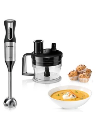 Bosch MSM6S90B frullatore 1,25 L Frullatore ad immersione 750 W Nero, Acciaio inossidabile