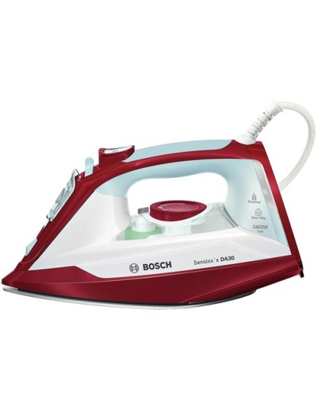 Bosch TDA3024010 ferro da stiro Ferro a vapore Piastra Ceranium Glissée 2400 W Rosso, Bianco