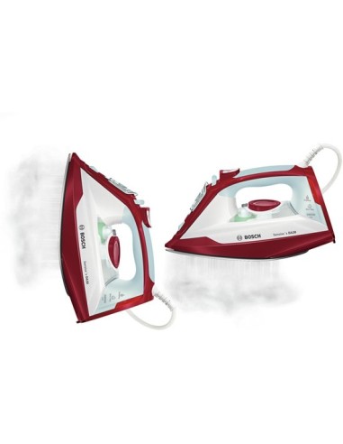 Bosch TDA3024010 ferro da stiro Ferro a vapore Piastra Ceranium Glissée 2400 W Rosso, Bianco