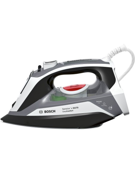 Bosch TDA70EASY ferro da stiro Ferro da stiro a secco e a vapore Piastra Ceranium Glissée 2400 W Nero, Bianco