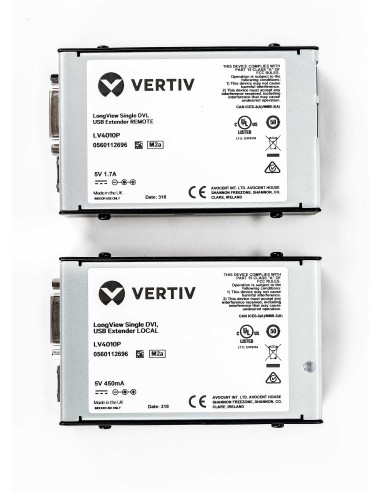 Vertiv Avocent LongView, DVI singola, USB, audio, CATx 50M, UK