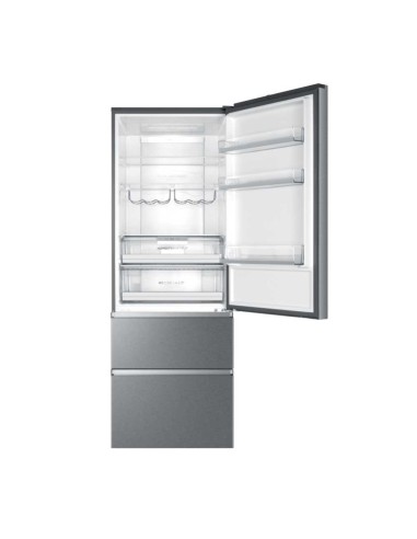 Haier 3D 70 Serie 5 A3FE744CPJ frigorifero con congelatore Libera installazione 483 L E Platino, Acciaio inossidabile