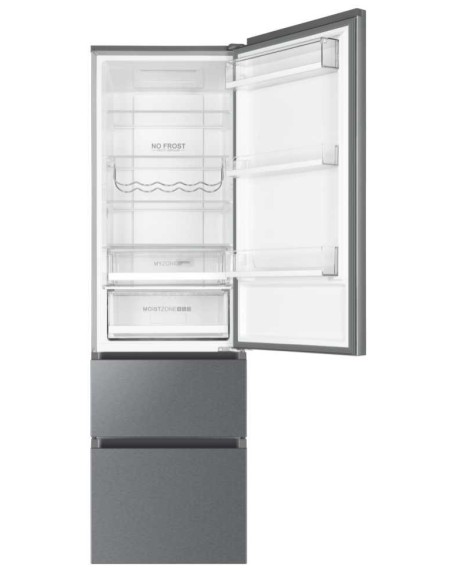 Haier 3D 60 Serie 3 A3FE837CGJ frigorifero con congelatore Libera installazione 371 L D Argento, Titanio