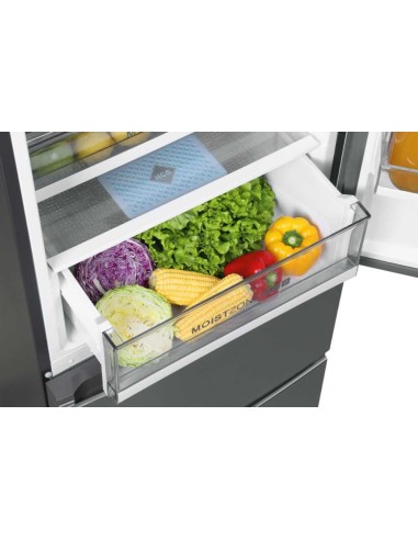 Haier 3D 60 Serie 3 A3FE837CGJ frigorifero con congelatore Libera installazione 371 L D Argento, Titanio
