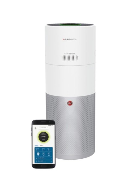 Hoover H-PURIFIER 700 purificatore 110 m² Argento, Bianco