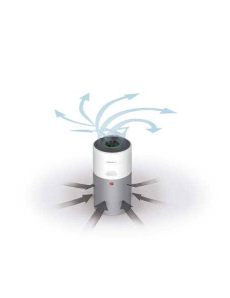 Hoover H-PURIFIER 300 purificatore 100 m² Argento, Bianco