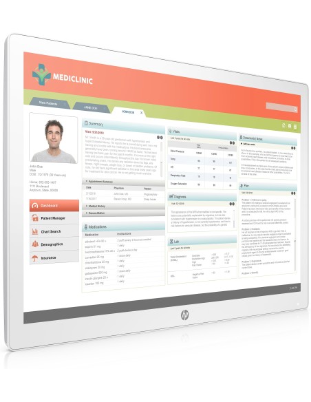 HP Healthcare Edition HC241 61 cm (24") 1920 x 1200 Pixel WUXGA LED Bianco