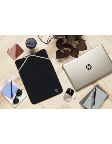 HP 14" Neoprene Reversible Sleeve borsa per notebook 35,6 cm (14") Custodia a tasca Nero, Oro