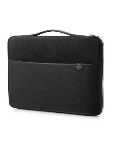 HP 3XD35AA borsa per notebook 39,6 cm (15.6") Custodia a tasca Nero, Oro