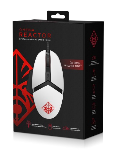 HP OMEN Reactor mouse Mano destra USB tipo A Opto-meccanico 16000 DPI