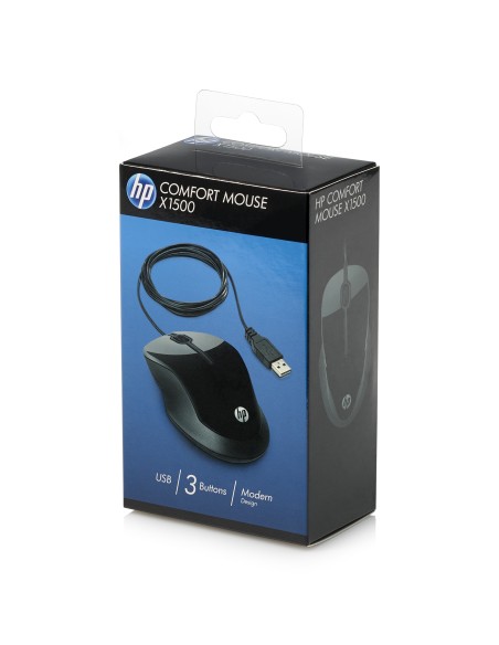 HP X1500 mouse Ambidestro USB tipo A Ottico