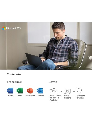 Microsoft 365 Personal, 1 Persona, 1 Anno, Scatola