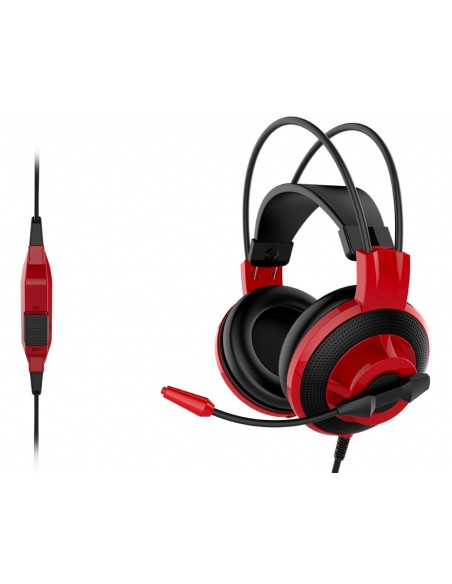 MSI DS501 Auricolare Cablato A Padiglione Giocare Nero, Rosso
